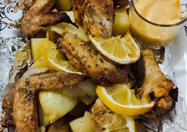 Langkah Mudah untuk Menyiapkan Chiken wings lemon dengan saus keju Anti Gagal
