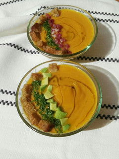 Una foto de Crema de calabaza y zanahoria
