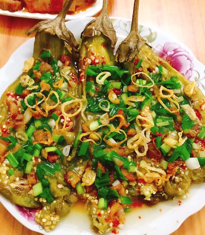 Hình của món Cà tím nướng mỡ hànhBằng lò nướng.