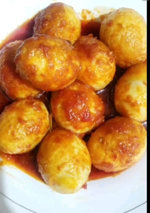 Foto resep Resep semur telur cabe merah / semur telur bumbu merah