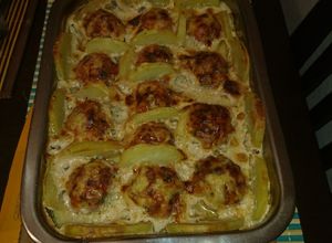 Una foto de Albóndigas a la crema con queso gratinado