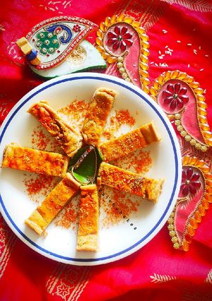 A picture of Saffron Cake Mithai Bars.