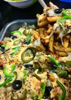 A picture of Baked Penne pasta in red sauce😍😍.