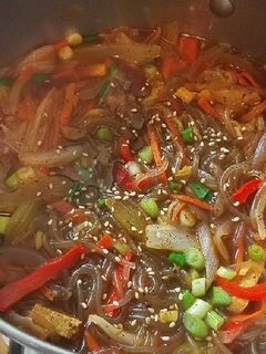 A picture of Veggie rich Sour & Spicy beef glass noodle soup 蔬菜版牛肉酸辣汤.