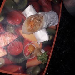 A picture of Aloo mayo roll.