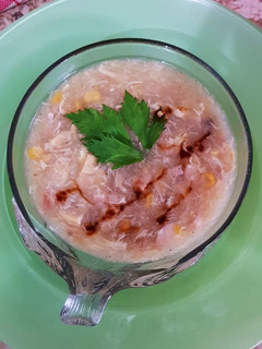 Foto resep Sup Jagung Kepiting Ayam Sosis Jamur