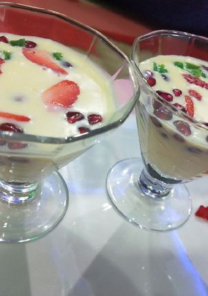A picture of Fruit custard.