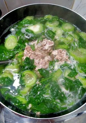Hình của món Canh cua mồng tơi.