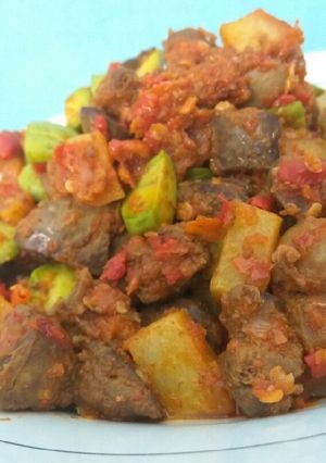 Foto resep Sambal ati kentang pete pedas