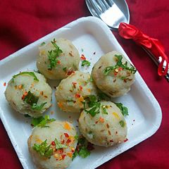 A picture of Poha cheese balls.