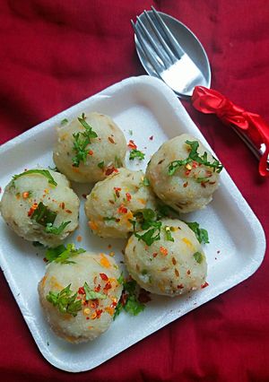 A picture of Poha cheese balls.
