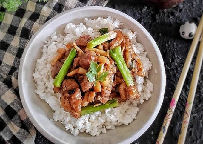 Resep Beef Mushroom Black pepper Rice Bowl🍚, Bisa Manjain Lidah