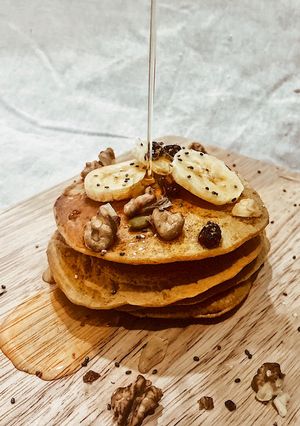 Hình của món Pancakes yến mạch healthy.