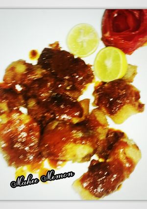 A picture of Fish fry with sauce.