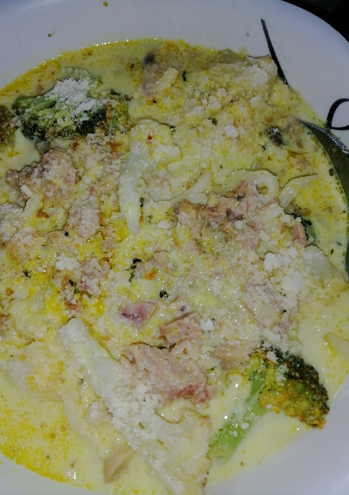 Una foto de Spaghetti de palmito en salsa bechamel