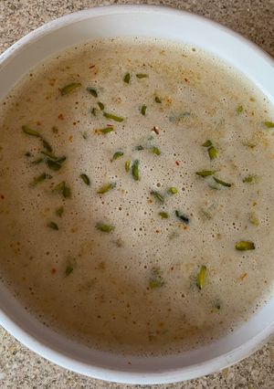 A picture of Farari dates and nuts kheer.