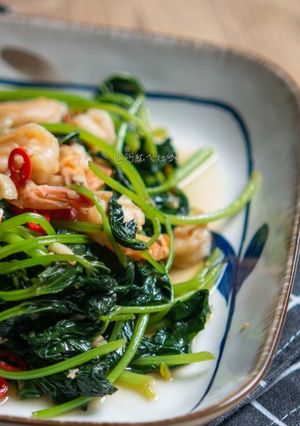 #270 蝦仁地瓜葉 的食譜成品照片