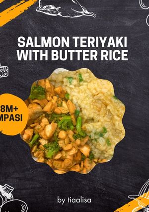 Foto resep Salmon Teriyaki with Butter Rice : 8m+ MPASI