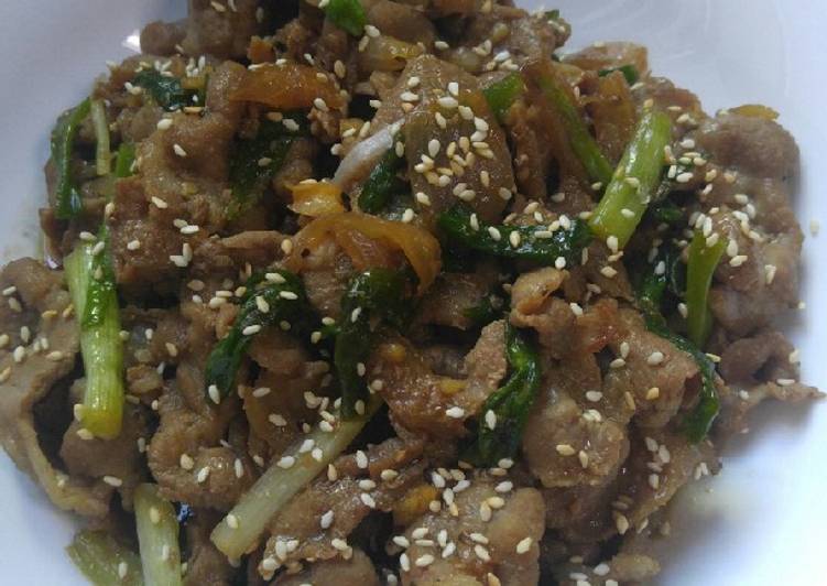 Resep Stir fry collar pork shabu shabu "” yang Lezat Sekali