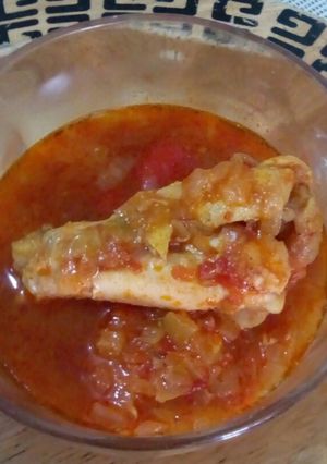 A picture of Persian style chicken in tomato sauce (ideal for kids).