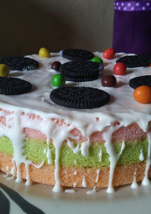 Foto resep Bolu rainbow cake 3 warna