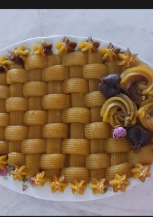 عکسی از دستور حلوای زعفرانی بابافتی لطیف