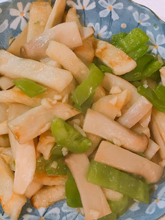 青椒甜不辣杏鮑菇 的食譜成品照片
