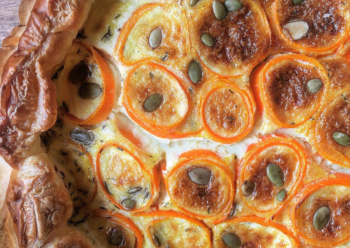 Quiche aux carottes et graines de courge