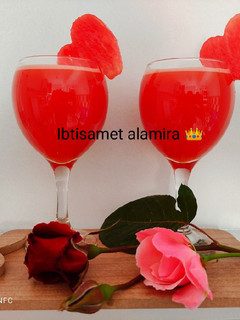 صورة لوصفة عصير البرتقال والدلاع(بطيخ 🍉)