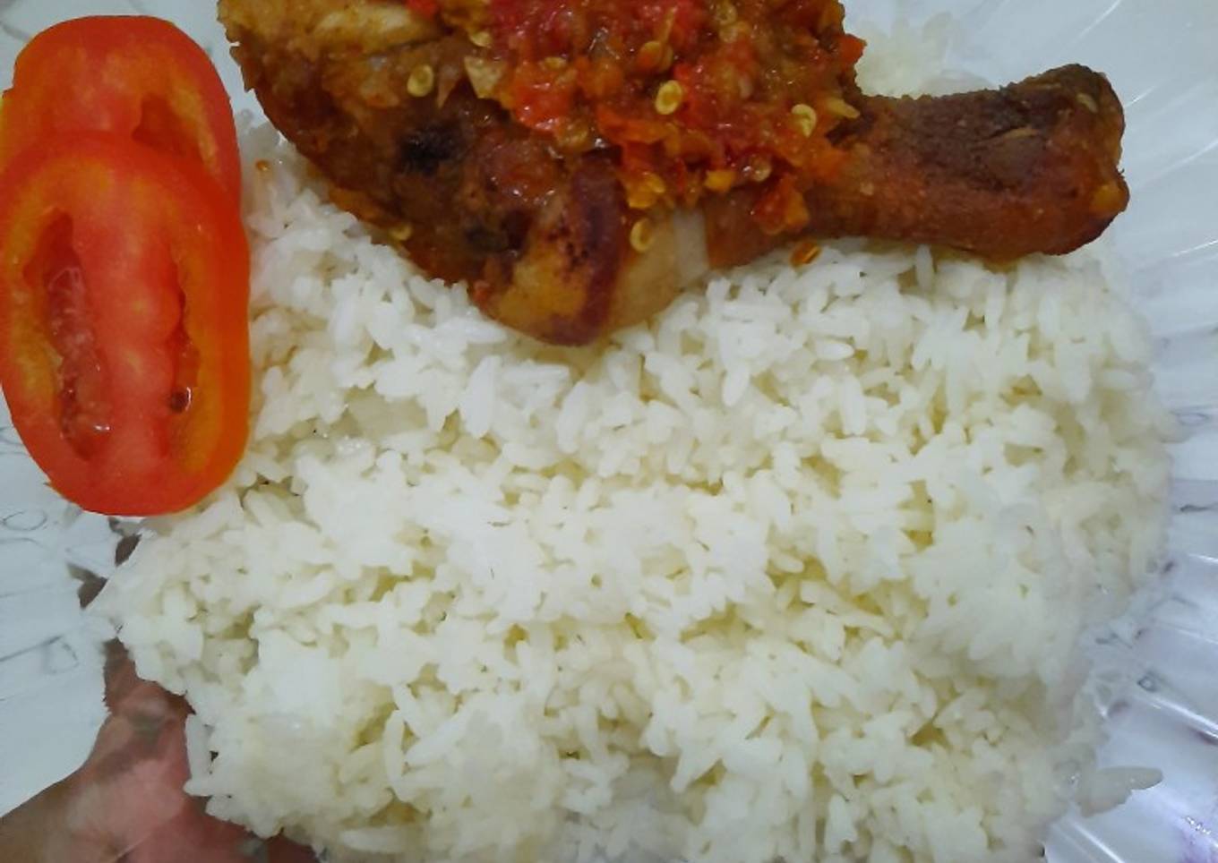 Ayam geprek sambal korek