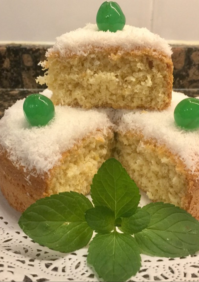 Una foto de Tarta de coco, sin gluten, sin lactosa