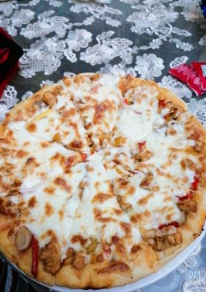 صورة لوصفة بيتزا بحشو صدور بصويا صوص