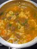 Sopa com carne e legumes