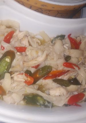 Foto resep Tumis jamur tiram dengan ayam suwir