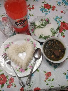 عکسی از دستور چلو خورشت سبزی 💕🌺