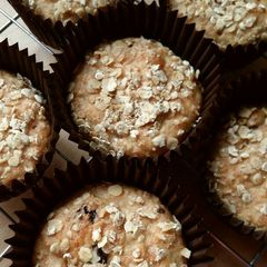A picture of Vickys Banana & Apple Oat Muffins, GF DF EF SF NF.