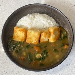 Japanese tofu katsu curry A picture of Japanese tofu katsu curry.