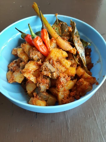Cara Gampang Membuat Resep Balado kentang hati sapi Anti Ribet, Bikin Ngiler
