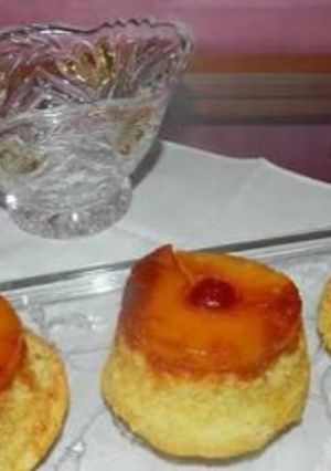 صورة لوصفة كب كيك الأناناس المقلوب