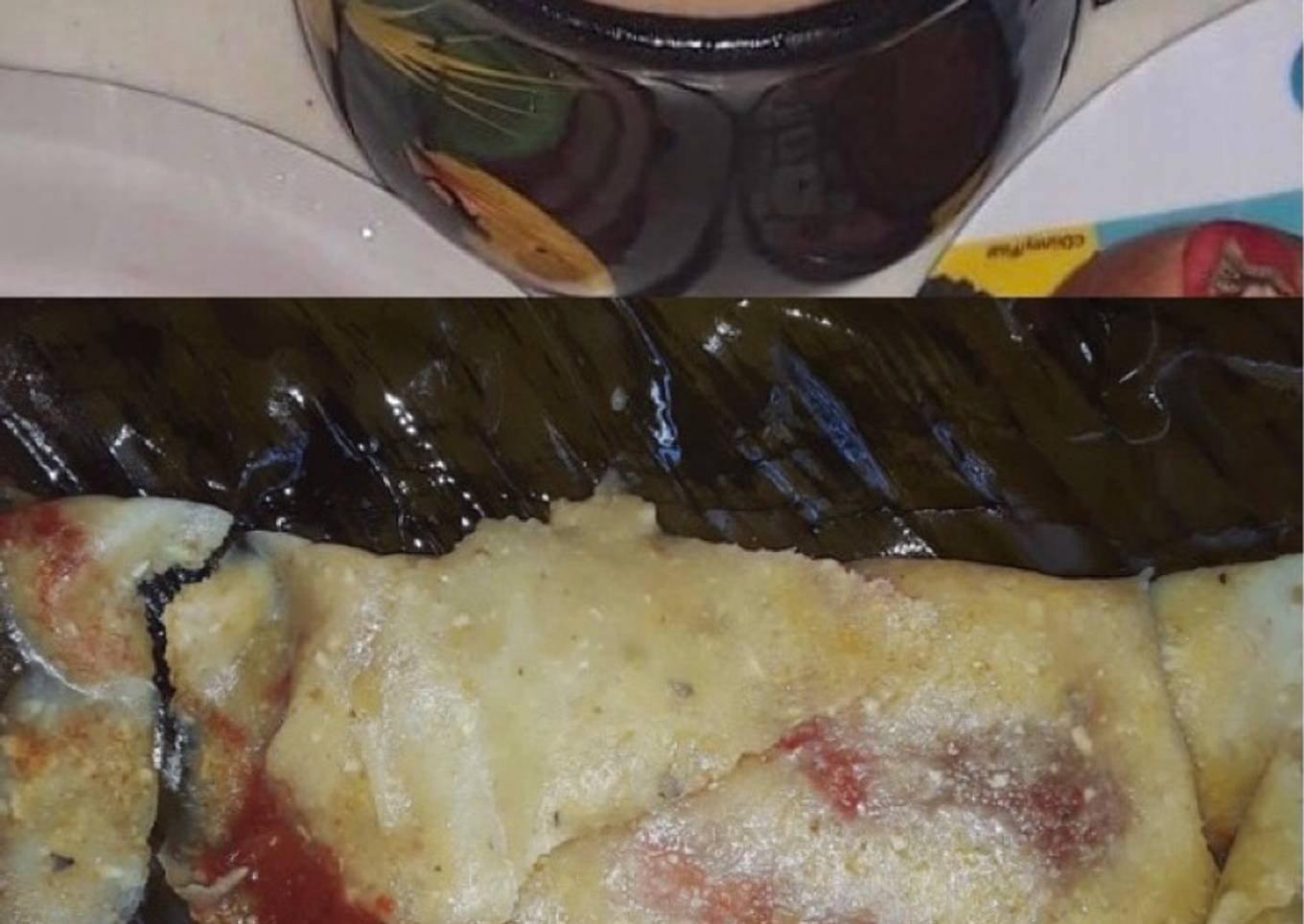 Tamales de puerco en chileajo 🐖 🫔 y chocolate de cacao