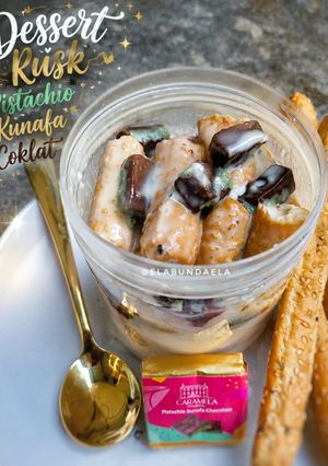 Foto resep Dessert Rusk Pistachio Kunafa Cokelat