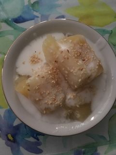 Foto resep Singkong rebus vla santan