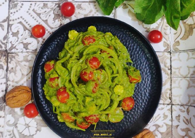 Steps to Make Ultimate Creamy Bottleguard Pesto Noodles - New Recipes