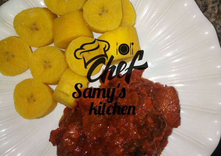 Simple Way to Make Ultimate Boiled plantain and souce