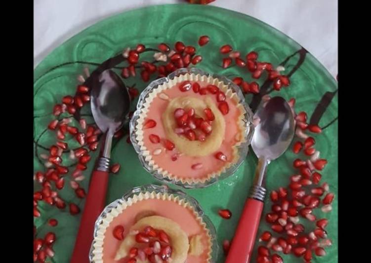 How to Make Speedy Steamed paneer circle with pomegranate custard