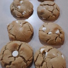 A picture of Peanut Butter White Chocolate Chip Cookies.