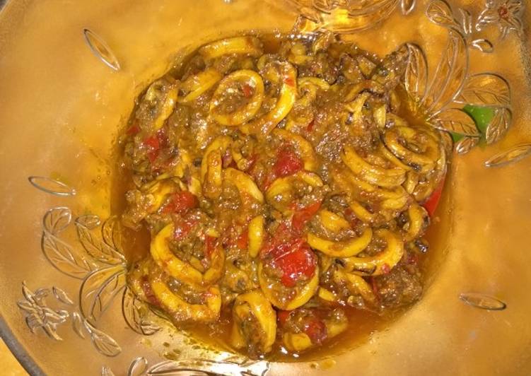 Bahan mengolah Cumi saus tiram pedas Lezat