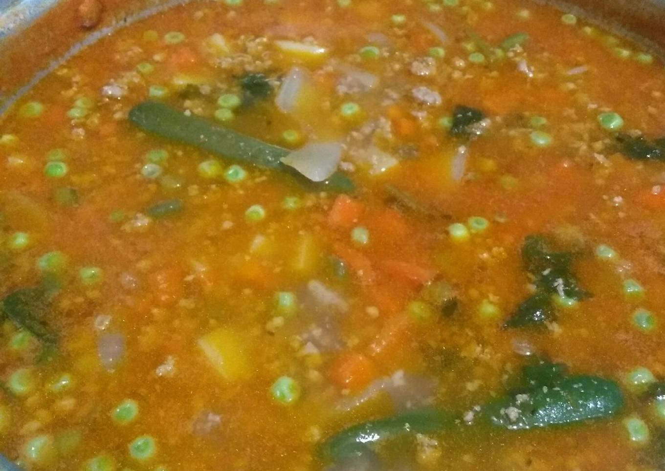 Picadillo en caldo