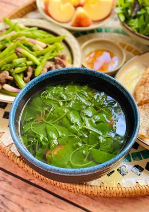 Hình của món Canh Rau Má Nấu Tôm.