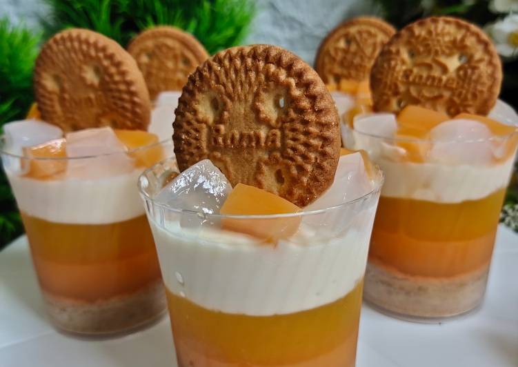 Langkah Mudah untuk Membuat Dessert Box Biscuit Pudding Manggo ?? Anti Gagal